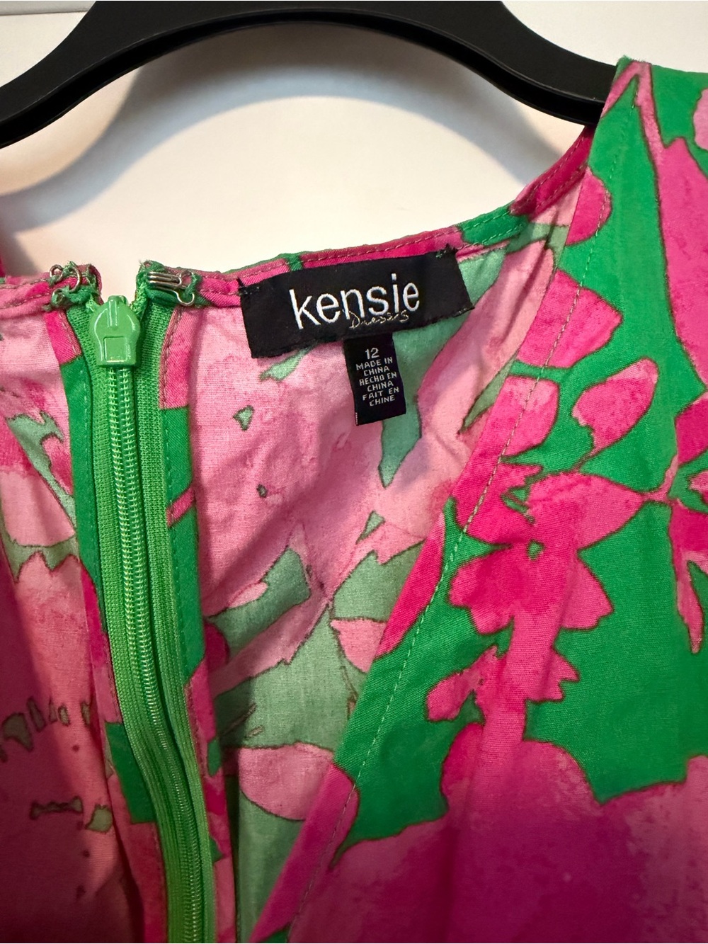 Kensie Bright Pink & Green Floral Dress - Picture 2 of 4